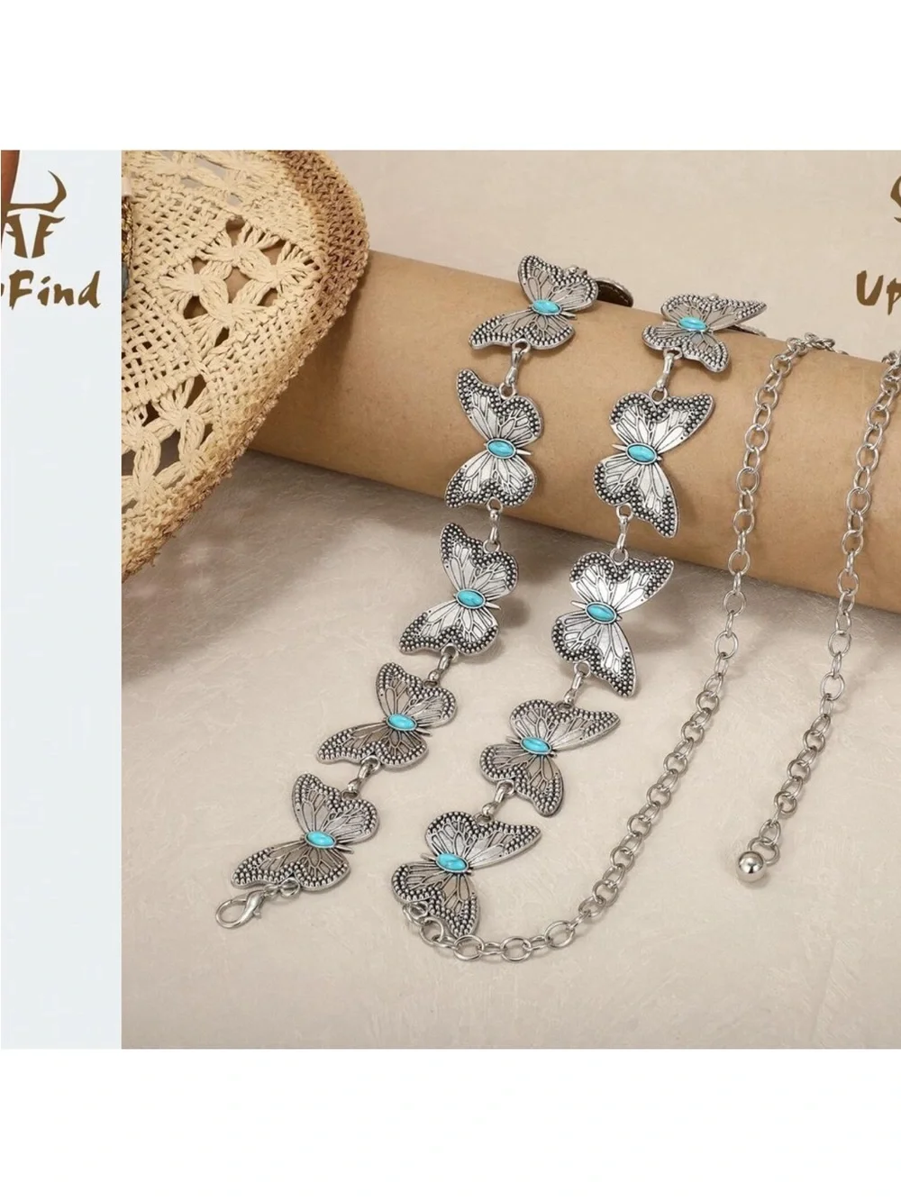 New Women Western Metal Silver Chain Belt Concho Belt Cowgirl Waist Link